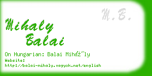 mihaly balai business card